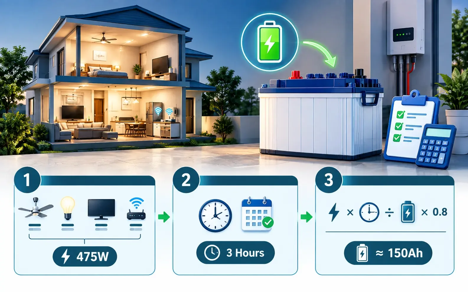 How to Choose the Right Inverter Battery Capacity (Ah) for Your Home